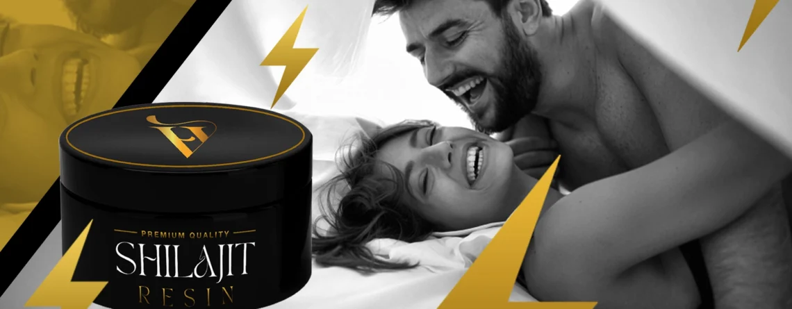 Premium quality Shilajit resin with a happy couple, symbolizing enhanced energy and vitality.